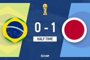日本半场领先巴西1-0，佐野海舟单刀破门，达尼洛失误丢球
