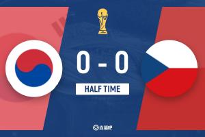 韩国0-0捷克半场战平 李刚仁制造险情 孙兴慜5次射门无进球 舒尔茨球衣被扯破