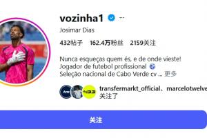 佛得角人口仅54万！40岁门将沃齐尼亚赛后Ins粉丝激增160万